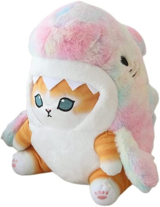 Shark Cat Plush Toy, Cute Fried Shrimp Shark Stuffed Animals Doll, Kawaii Shark Cat Plush Pillow Toy Birthday for Kids Boys Girls (8inch, Colorful)