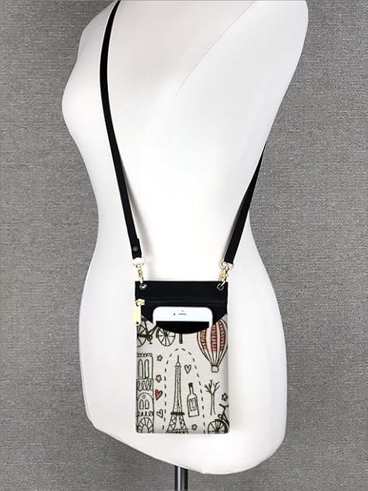 Danny K. Women's Tapestry Crossbody Cell Phone or Passport Purse, Handmade in USA