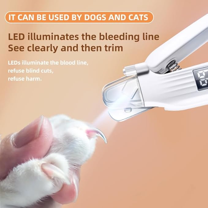 Pet Nail Grinder for Dogs and Cats - 2in1 Dog&Cat Nail Trimmers Super Quiet and Low Vibration Electric Dog Nail Grinder- LED Display Dog Nail Clippers for Large Medium Small Dogs Cats Dog Nail File