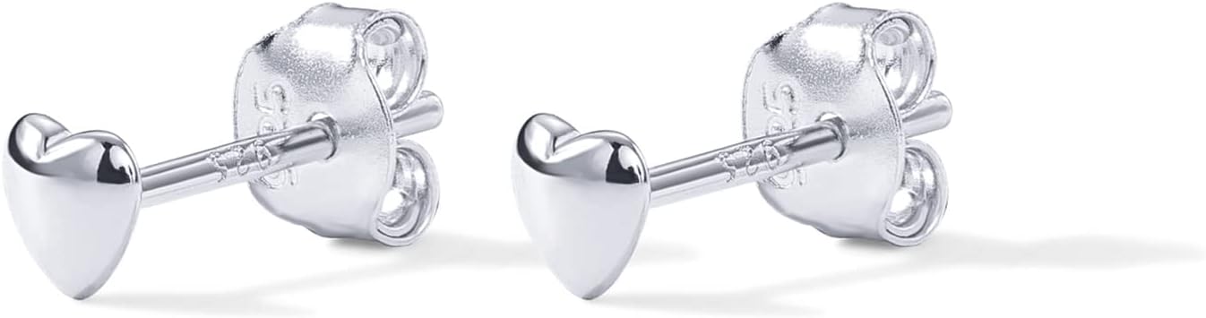 PAVOI 14K Gold Plated Sterling Silver Bar, Dot, Heart, Triangle, Star, Cat | Dainty Earrings for Women