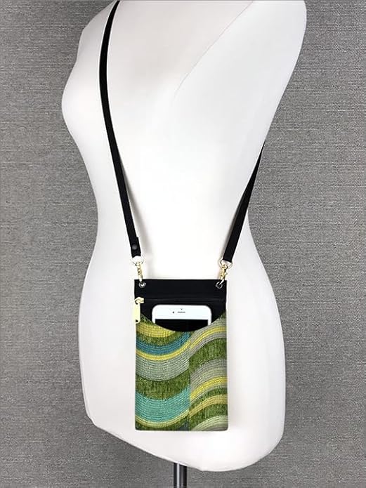 Danny K. Women's Tapestry Crossbody Cell Phone or Passport Purse, Handmade in USA