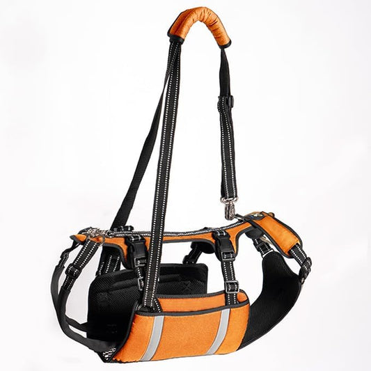 COODEO Mobility Dog Lift Harness, Emergency Carry Sling, Pet Rear Leg Support Rehabilitation Lifts Vest, Dog Carrier for Senior Dogs Joint Injuries, Arthritis (Orange, XL)
