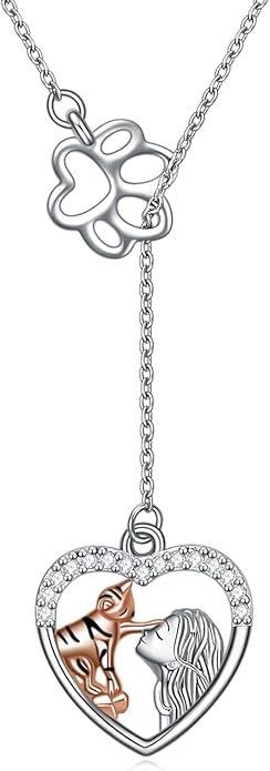 LUHE Bee/Cat/Wolf/Horse Gifts Necklace Sterling Silver Women Y-Necklace Pendant Necklace Jewelry for Teen Girls