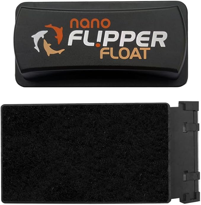 FL!PPER Flipper Cleaner Float - 2-in-1 Floating Magnetic Aquarium Glass Cleaner - Fish Tank Cleaner - Scrubber & Scraper Aquarium Cleaning Tools - Floating Fish Tank Cleaner, Nano