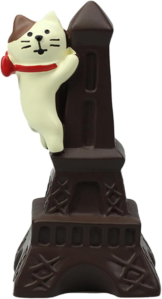 Cute Miniature Cat Figurine Climbing The Tower Resin Mini Cat Figures, Kitten Miniature Desk Accessories - Perfect Cute Cat Gift for Cat Lovers