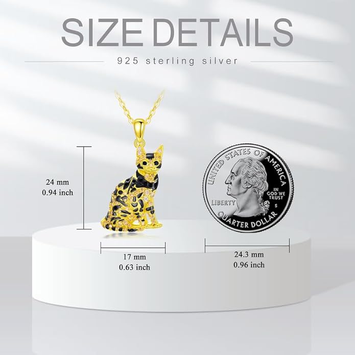 Cat Necklaces 13 Breeds of Cats Necklaces S925 Sterling Silver Cat Pendant for Women