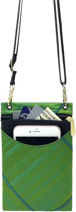 Danny K. Women's Tapestry Crossbody Cell Phone or Passport Purse, Handmade in USA