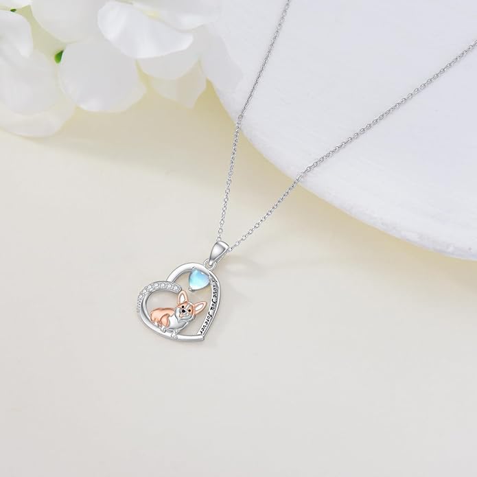 Dachshund Necklace 925 Sterling Silver Dachshund Birthstone Pendant Cute Animal Puppy Dog Dachshund Jewelry Gifts for Women Dachshund Lover