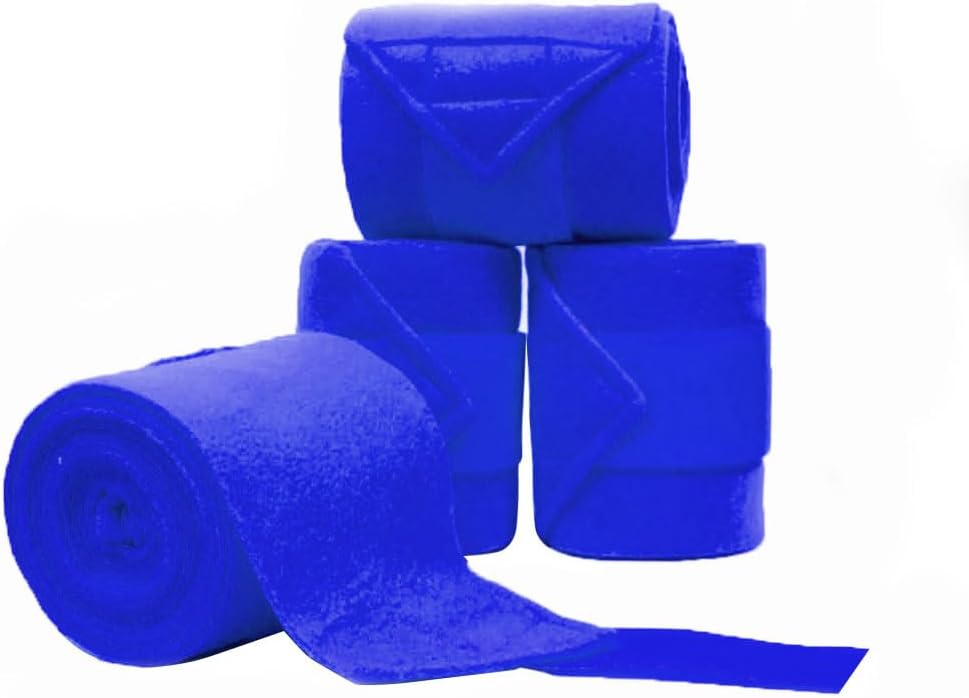 Horse Polo Leg Wraps Soft Fleece Wraps Equestrian Leg Bandage 4-Pack (Cob(8.2ft), Royal Blue)