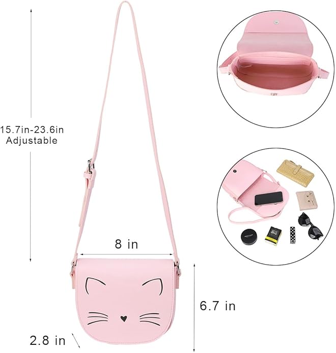 Gladdon Crossbody Bags for Teen Girls Small Fashion Preteen Purses Cat Birthday Gift for Girl