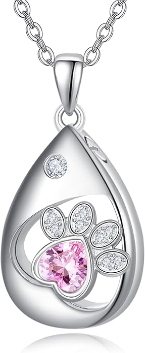 TANGPOET Teardrop Ashes Necklace 925 Sterling Silver Urn Necklace, Cremation Jewellery for Ashes Pendant, Gifts for Women Ladies, with Funnel Filler Kit