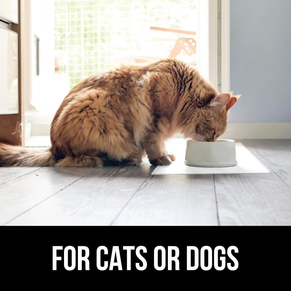 GORILLA GRIP 100% Waterproof Raised Edge BPA Free Silicone Pet Feeding Mat, Dog Cat Food Mats Contain Spills Protects Floors, Placemats for Cats and Dogs Water Bowl, Pets Accessories 32x24 White