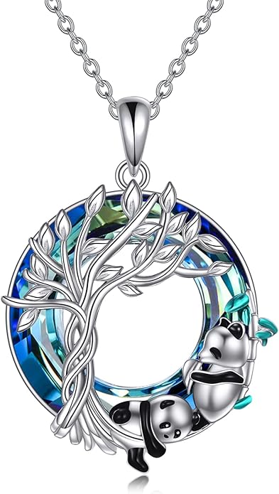 TOUPOP Tree of Life Animal Necklace 925 Sterling Silver Crystal/Abalone Shell Animal Pendant Jewelry Birthday Mothers Day Gifts for Women Mom Wife Her