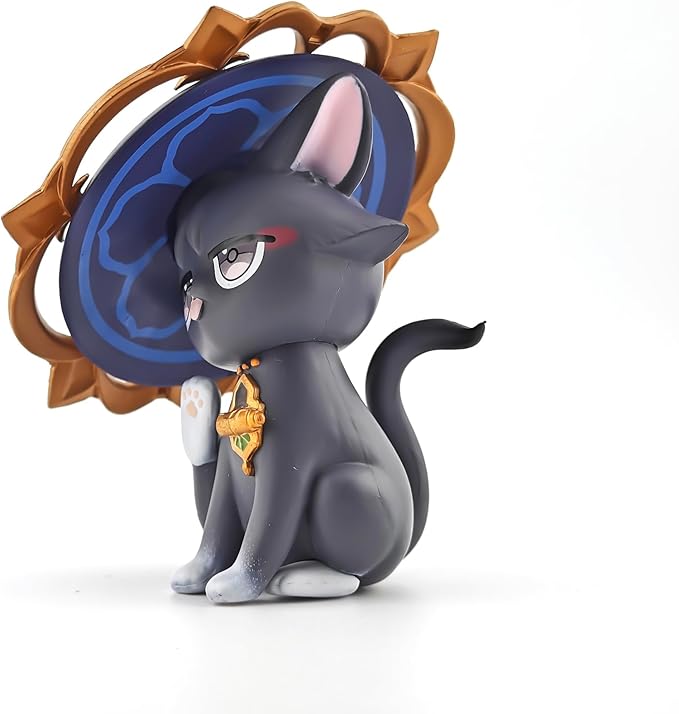 Genshin Impact Cat Figurine - 3.75" Cute Anime Collectible Figure, Diluc/Childe/Keqing, Gift for Fans and Cat Lovers,