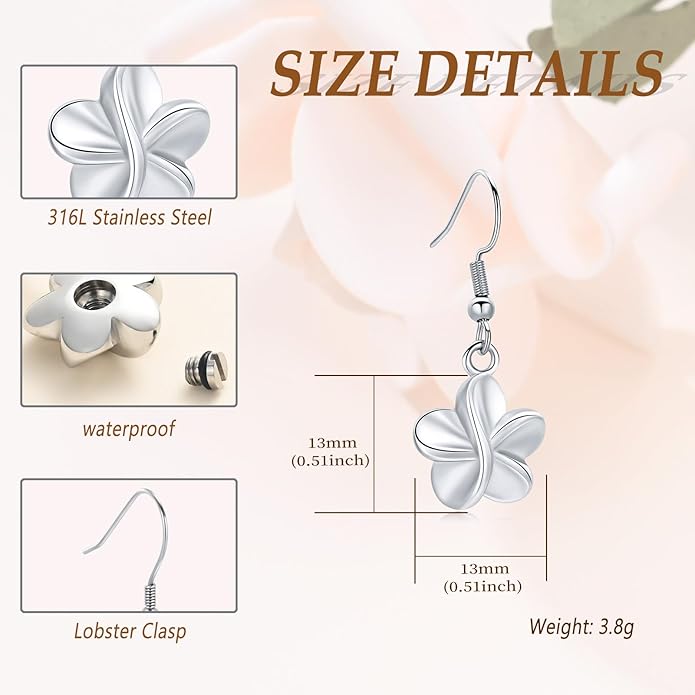Flower Cremation Ashes Jewelry Cremation Necklace Memorial Locket for Ashes Keepsake Urn Pendants for Women/Men