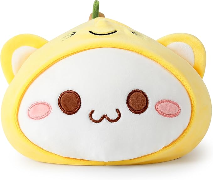 Onsoyours Cute Kitten Banana Cat Plush Toy Stuffed Animal Kitty Soft Banana Plushie Pillow for Kids (Banana Cat, 12")