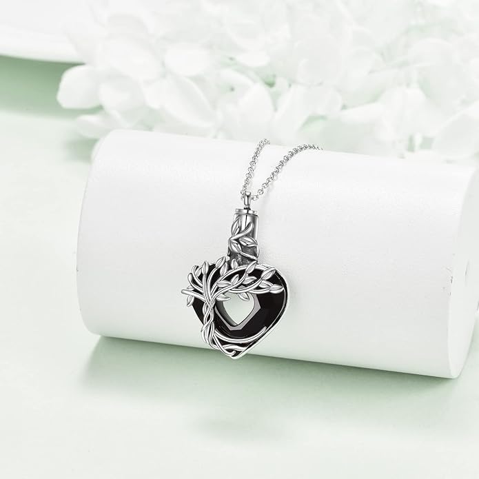 TIGER RIDER Urn Necklace for Ashes for Women 925 Sterling Silver Cremation Jewelry for Ashes