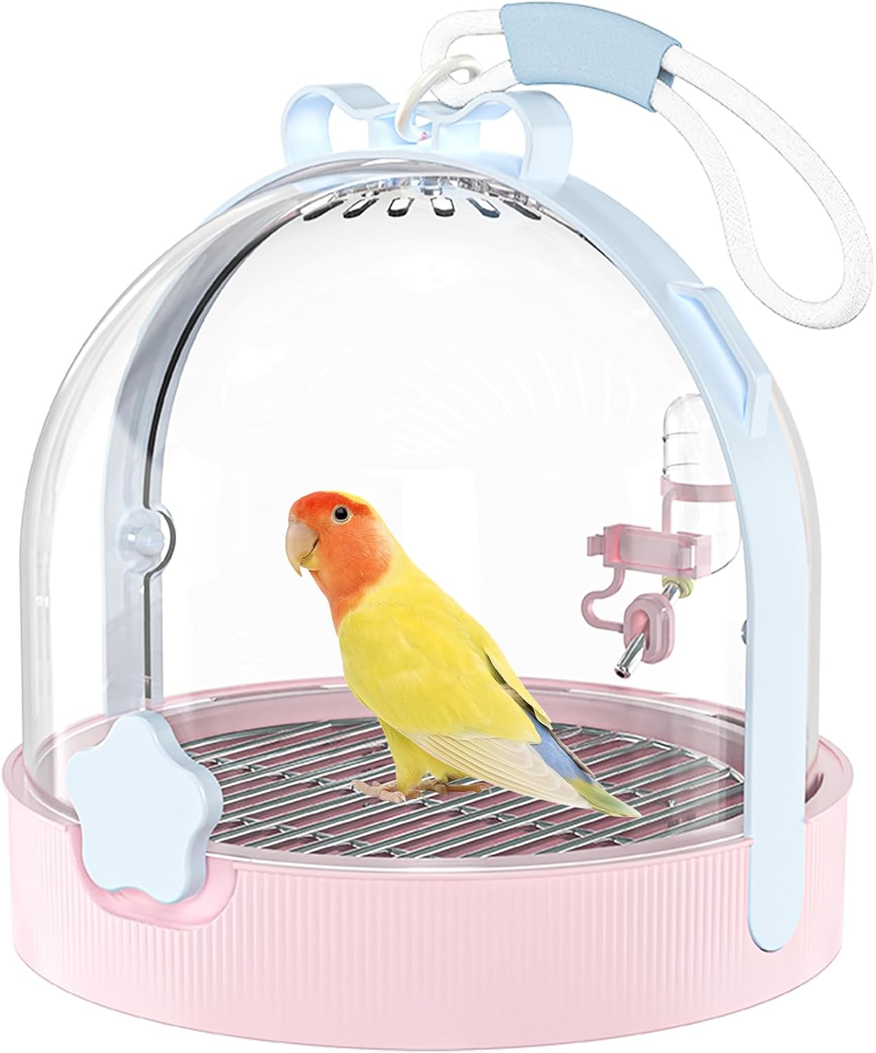 Birdcages,Carriers,Small Bird Travel Cage Carrier, Bird Carry Transport Bag，Small Animal Carrier, Travel Carry-Out Cage with Water Bottle.(Pink)