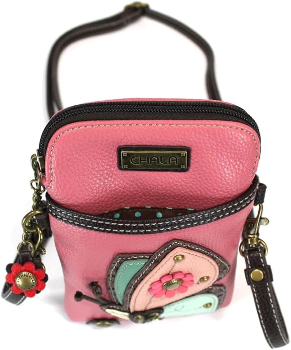 CHALA Cell Phone Crossbody Purse-Women PU Leather/Canvas Multicolor Handbag with Adjustable Strap