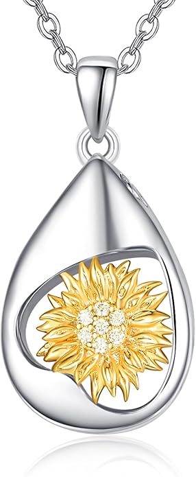 TANGPOET Teardrop Ashes Necklace 925 Sterling Silver Urn Necklace, Cremation Jewellery for Ashes Pendant, Gifts for Women Ladies, with Funnel Filler Kit