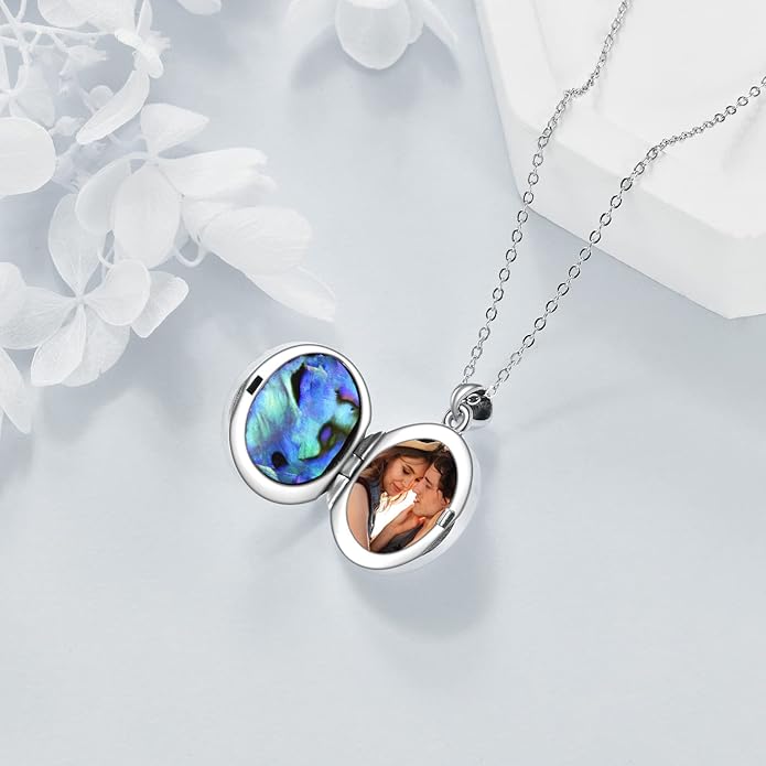 ONEFINITY Tree of Life Locket Necklace Sterling Silver Locket Necklace That Holds Pictures Tree of Life Locket Pendant for Women Wife Girlfriend