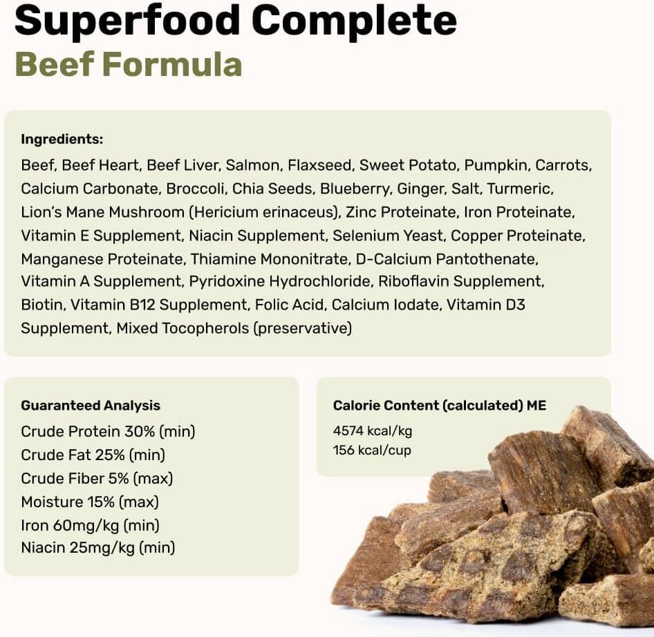 BADLANDS RANCH - Superfood Complete, Air-Dried Adult Dog Food - High Protein, Zero Fillers, Superfood Nutrition by Katherine Heigl (64 oz., Beef Formula)