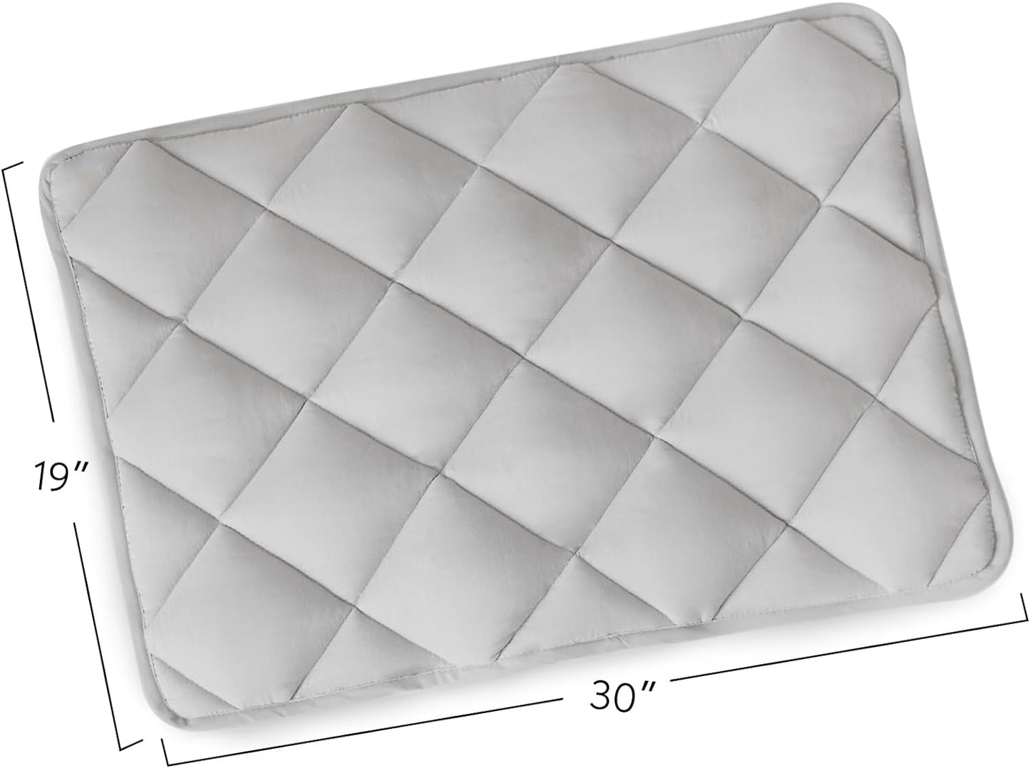 Magik & Kover Dog Crate Pad 2 Pack (30" x 19"), Soft Dog Crate Mat with Anti-Slip Bottom, Machine Washable Kennel Pad, Fits 30 Inch, Grey