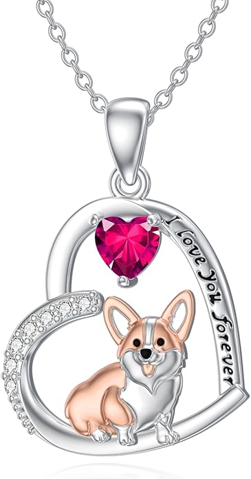 Dachshund Necklace 925 Sterling Silver Dachshund Birthstone Pendant Cute Animal Puppy Dog Dachshund Jewelry Gifts for Women Dachshund Lover