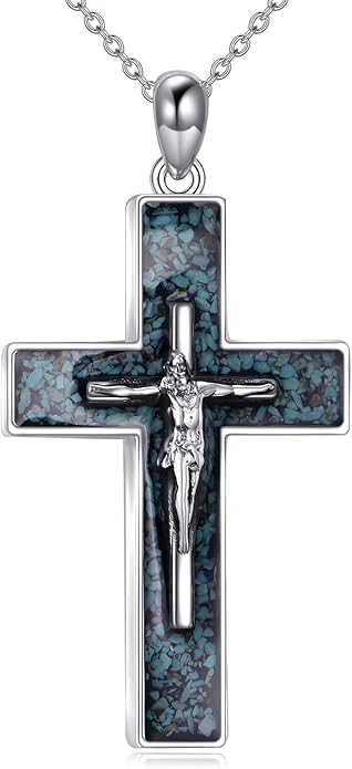 YFN Cross Necklace Sterling Silver Religious Cross Pendant Jewelry Christian Gifts for Women Men