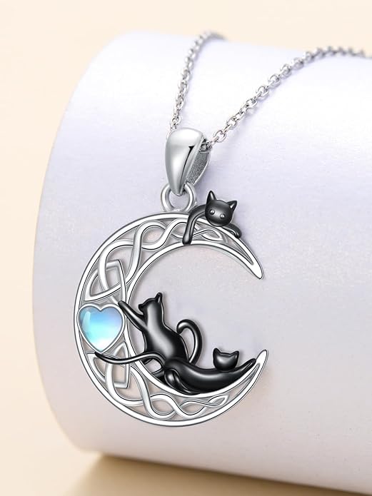 Dorunmo Animal Necklace 925 Sterling Silver Owl/Sloth/Axolotl/Dolphin Necklace Celtic Knot Pendant Birthday Anniversary Animal Jewelry for Women Friends Animals Lover