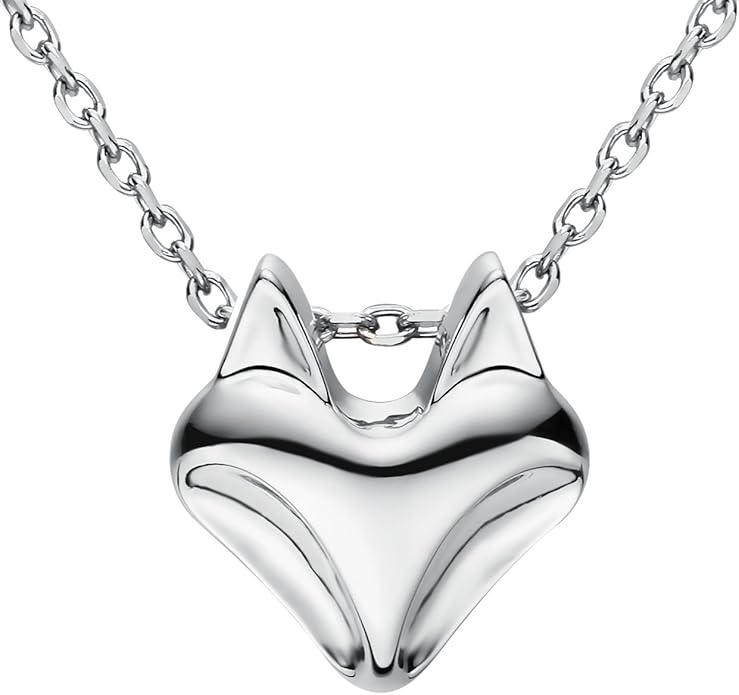 Jewever 925 Sterling Silver Fox Pendant Necklace for Women Cute Animal Jewelry for Mom Gifts