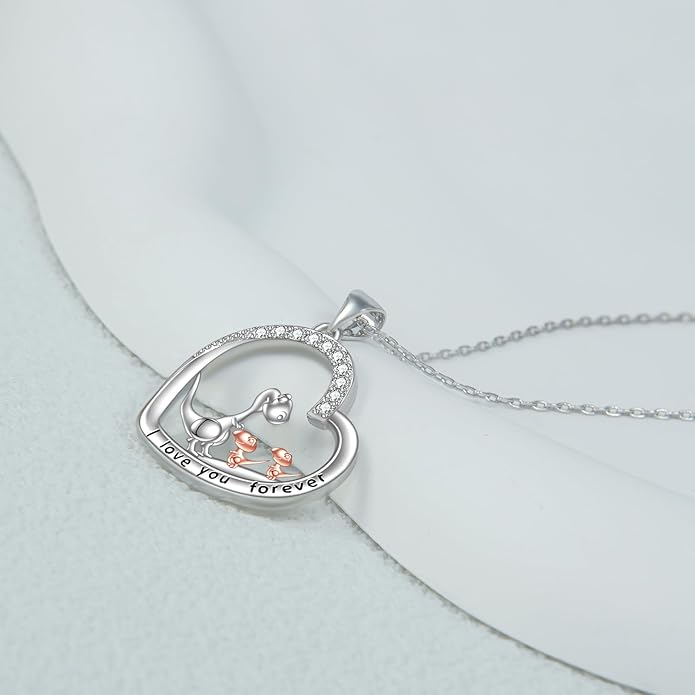 Penguin/Elephant/Frog Mushroom/Cat/Fox/Highland Cow/Axolotl/Yorkie Necklace Jewelry for Women Birthday Christmas Gifts