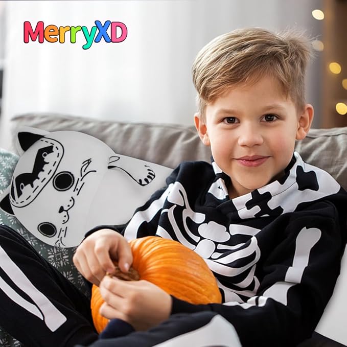 MerryXD Kawaii Long Cat Plush Body Pillow,20”Soft Cute White Stuffed Animals Plushies, Kids Big Doll Toys, Ideal Gifts for Cuddles,Girls,Girlfriend,Boys,Birthday,Christmas,Halloween,Valentine's Day