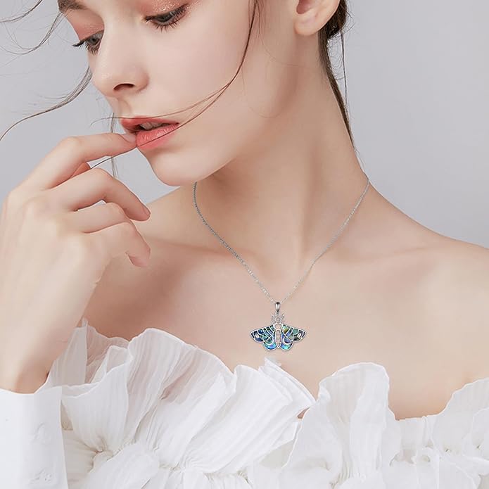 TIGER RIDER Bee Necklace for Women Sterling Silver Cute Animal Axolotl Dragonfly Moth Owl Black Cat Pendant Necklaces Animals Jewelry Birthday Gifts for Women Wife