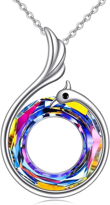 Turtle/Black Cat/Compass Necklace Sterling Silver Crystal Pendant Necklaces Cute Animal Jewerly for Women Mom