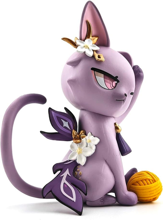 Genshin Impact Cat Figurine - 3.75" Cute Anime Collectible Figure, Diluc/Childe/Keqing, Gift for Fans and Cat Lovers,