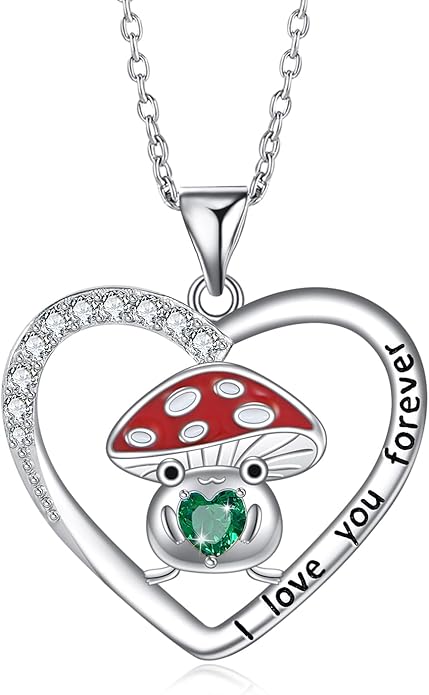 Penguin/Elephant/Frog Mushroom/Cat/Fox/Highland Cow/Axolotl/Yorkie Necklace Jewelry for Women Birthday Christmas Gifts