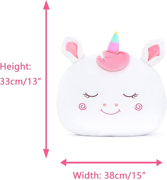 Lazada Stuffed Unicorn Pillow Plush Girl Toys Gift for Toddler for Girls White 15 Inches