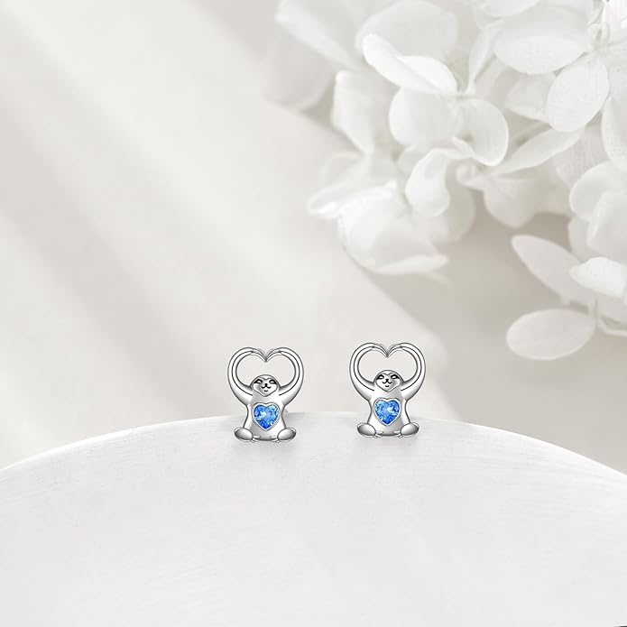 Sterling Silver Cat / Cow / Pig / Bunny / Squirrel / Giraffe / Highland Cow / Lion / Chicken / Ladybug / Star / Moon Stud Earrings for Women Cute Animal Post Earrings Hypoallergenic Animal Jewelry Gift for Teens Girls