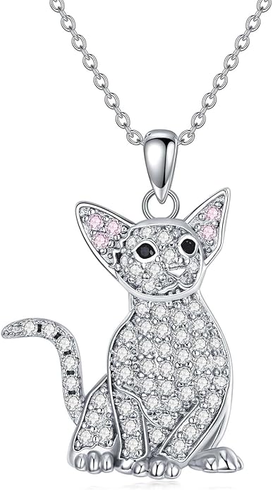 Cat Necklaces 13 Breeds of Cats Necklaces S925 Sterling Silver Cat Pendant for Women
