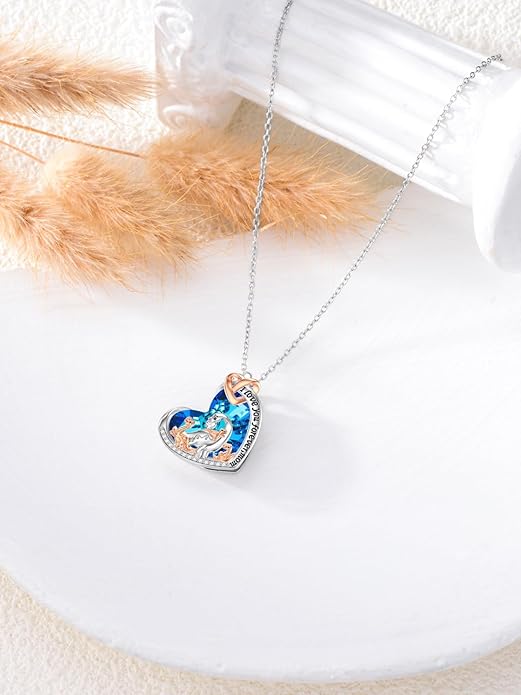 Mothers Day Gift for Mom 925 Sterling Silver Mama Bear/Dinosaur/Cat/Bird/Chicken Necklace with 1 2 3 4 5 Cubs Jewelry for Women Wife Grandma