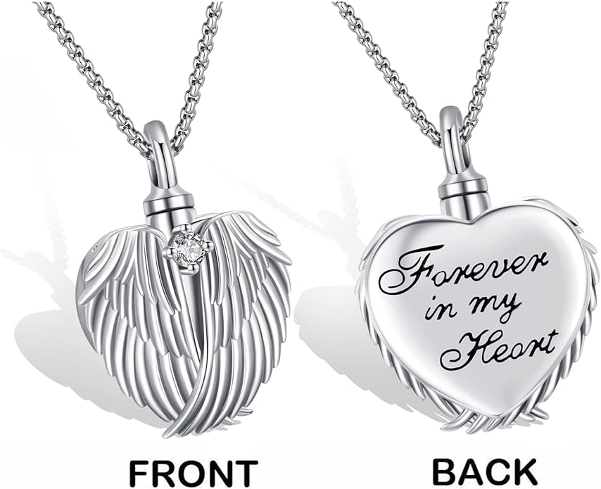 Eusense Cremation Jewelry for Ashes Urn Necklace to Put Ashes In 925 Sterling Silver Memorial Pendant Heart Urn Necklaces for Ashes Necklace for Women Men