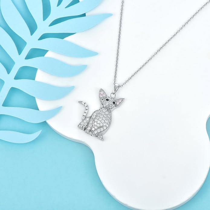 Cat Necklaces 13 Breeds of Cats Necklaces S925 Sterling Silver Cat Pendant for Women