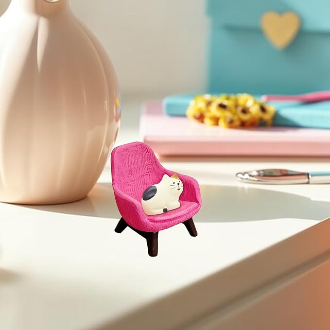 Miniature Cat Figurines Mini Cat Figurines Resin Cat for Office Desk Decor Cat Gift for Cat Lovers