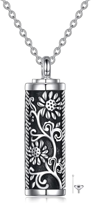 TIGER RIDER Urn Necklace for Ashes for Women 925 Sterling Silver Cremation Jewelry for Ashes