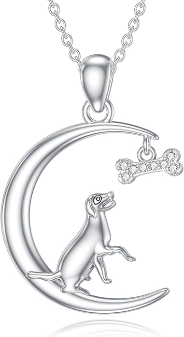 Diamond Dog Necklace S925 Sterling Silver Cute Animal Necklace for Women Gifts for Birthday