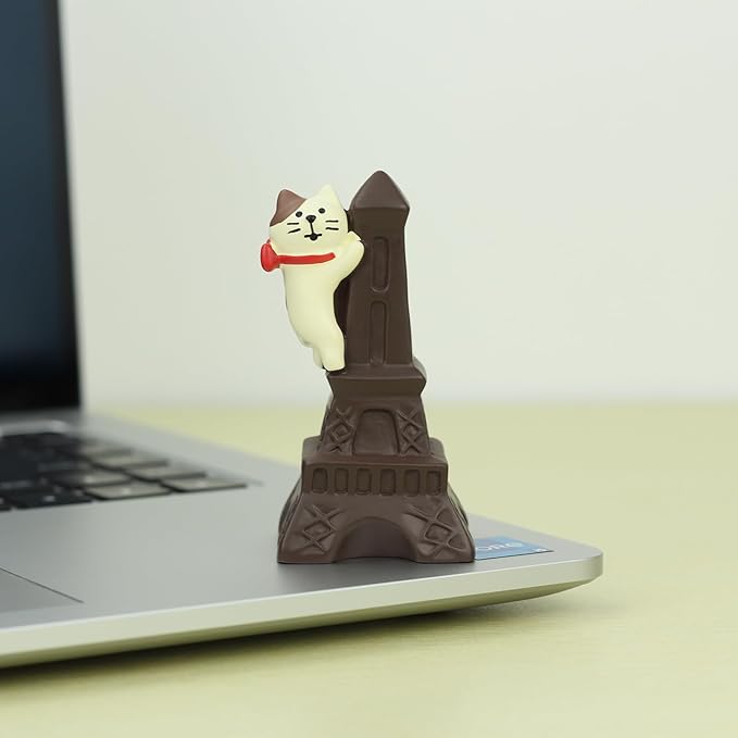 Cute Miniature Cat Figurine Climbing The Tower Resin Mini Cat Figures, Kitten Miniature Desk Accessories - Perfect Cute Cat Gift for Cat Lovers