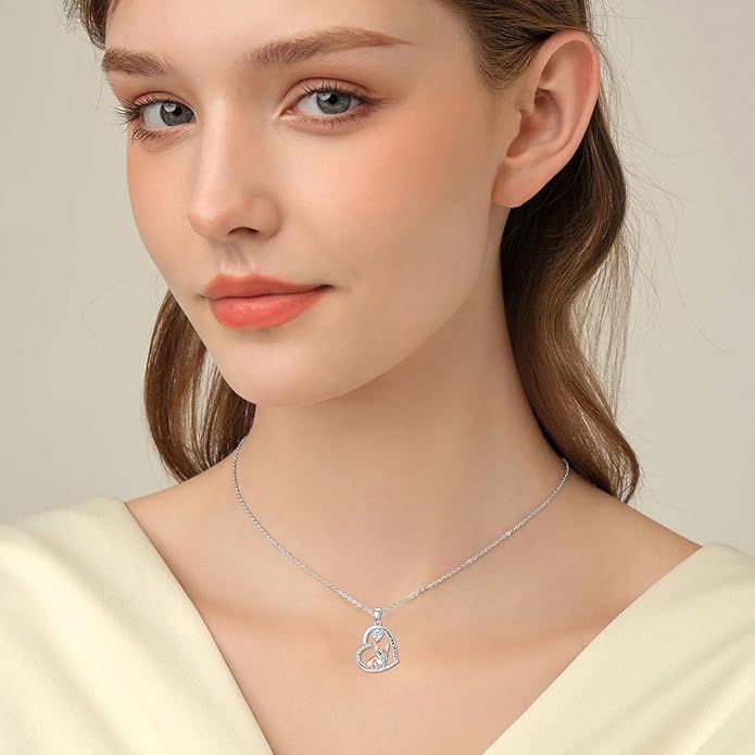 Dachshund Necklace 925 Sterling Silver Dachshund Birthstone Pendant Cute Animal Puppy Dog Dachshund Jewelry Gifts for Women Dachshund Lover