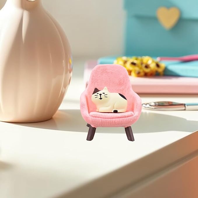 Miniature Cat Figurines Mini Cat Figurines Cute Pink Office Desk Decor Gifts for Women