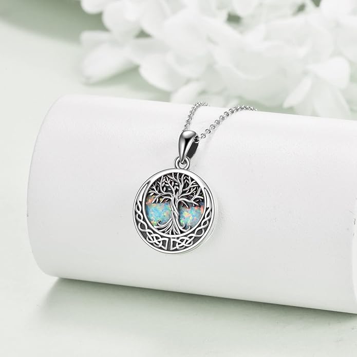 ONEFINITY Tree of Life Locket Necklace Sterling Silver Locket Necklace That Holds Pictures Tree of Life Locket Pendant for Women Wife Girlfriend